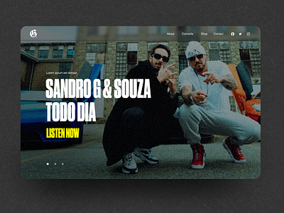 N.45 - Sandro G / Website branding hardcore hiphop logo music music player site typography ui ux