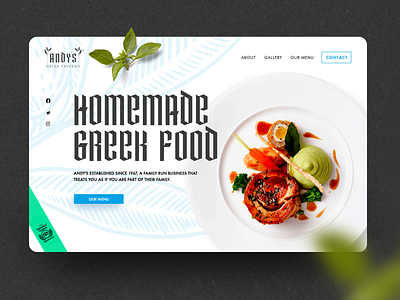 N.49 - Andy's Greek Taverna / Website app branding food greek icon identity logo olive restaurant typography ui ux web