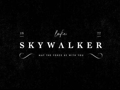 Luck Skywalker Logo black branding brush clean elegant handwritten identity jedi logo premium starwars type typography