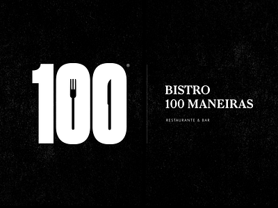 100 Maneiras - Restaurant bar bistro black bold branding condensed design fork hardcore identity logo premium restaurant street typography