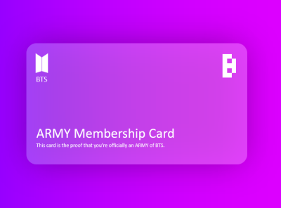 BTS army membership card design army bts gradient graphic design