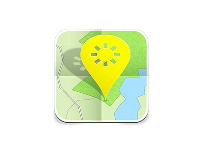 iOs Launch Icon app folded icon ios map pin sun