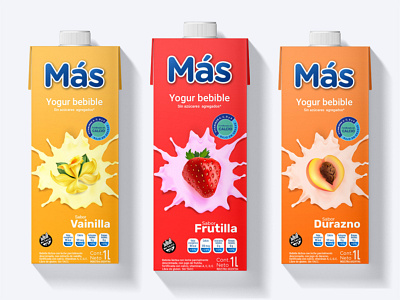 Más - Yogur packaging box brand branding dairy design drink graphic design identity logo nutrition package packaging packaging design product design tetrapak yogurt