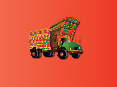 Pakistani Truck art- animation branding design graphic design illustration typography ui ux vector