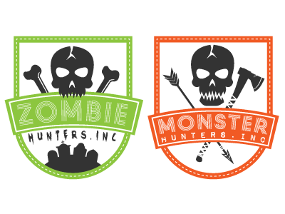 Halloween Hunters! badges halloween monstermash monsters skulls weapons zombies