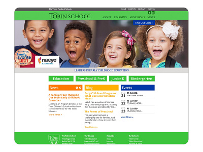 Tobin School Website branding design