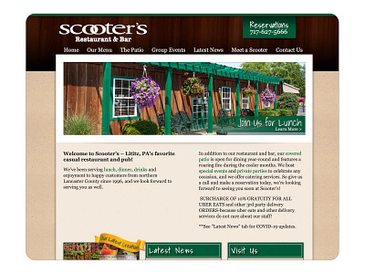 Scooter's Restaurant Website branding design