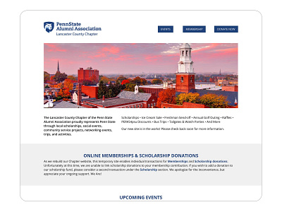 PSU Lancaster Alumni Website design ui ux