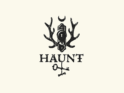 HAUNT branding dark design forest graphic design halloween haunt illustration key logo mystic raindeer witch