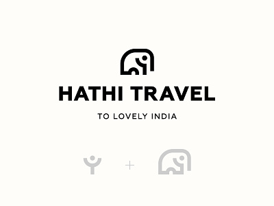 hathi travel branding design elephant graphic design hathi human india logo travel vector
