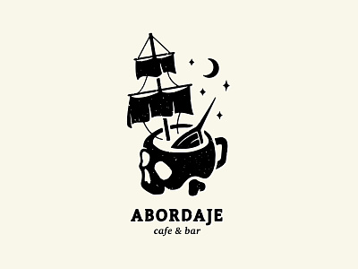 Abordage abordage bar branding dark design horror illustration logo pint scull ship vector witch