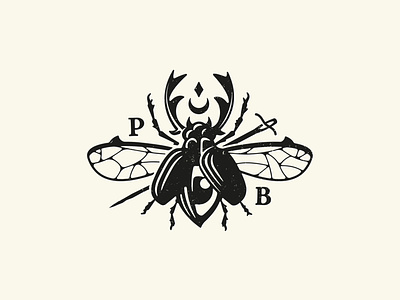 Beetle Poe alchemy beetle bones branding creepy dark design eye gothic graphic design horror illustration logo witch witchcraft