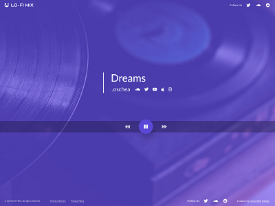 LO-FI MIX Desktop - Redesign (WIP) clean concept design flat music music player purple radio ui ux web web design webdesign website