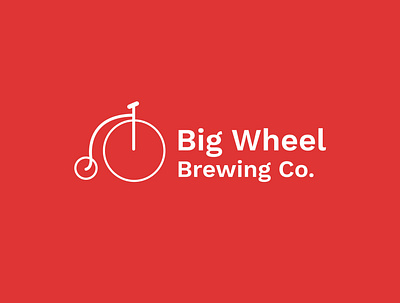 Big Wheel Brewing Co Logo beer branding clean concept design graphic graphicdesign icon logo logos red typography vector