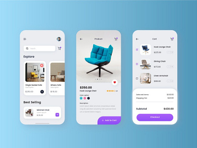 Furniture Mobile App Design app app design ecommerce figma furniture mobileapp ui uiux user experience user interface design