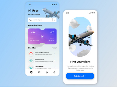 Flight ticket booking app ui