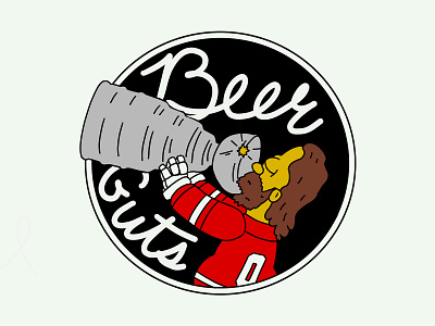 Beer Guts Hockey embroidery illustration logo patch sports