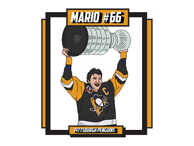 Mario & the Cup 66 graphic design hockey illustration nhl pittsburgh pittsburgh penguins procreate sports stanley cup