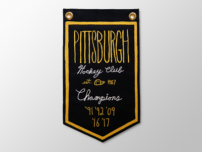 Pittsburgh Hockey Club Banner apparel graphics branding embroidery graphic design handmade font handmadefont hockey illustration nhl pittsburgh pittsburgh penguins sports