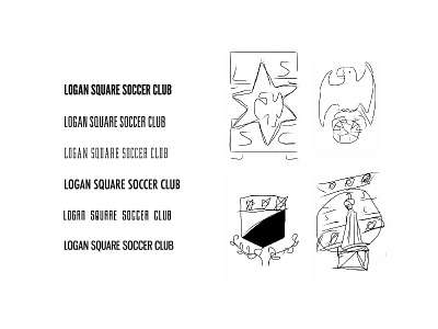 Logan Square Soccer Club sketches soccer sports type