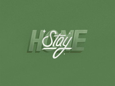 Stay home 🙏 covid19 green lettering procreate