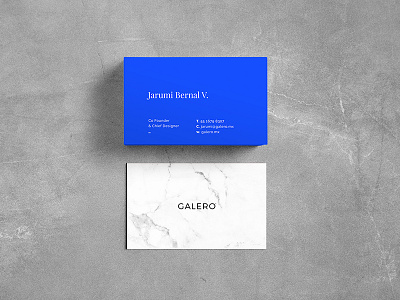 GALERO - Business Card blue branding business cards furniture design interior design