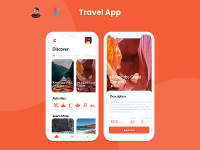 travel app app branding design graphic design illustration landing page design logo ui uiux website design