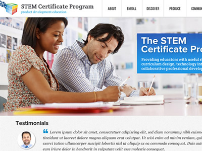 STEM Certificate Program cms. interactive design uiux web design