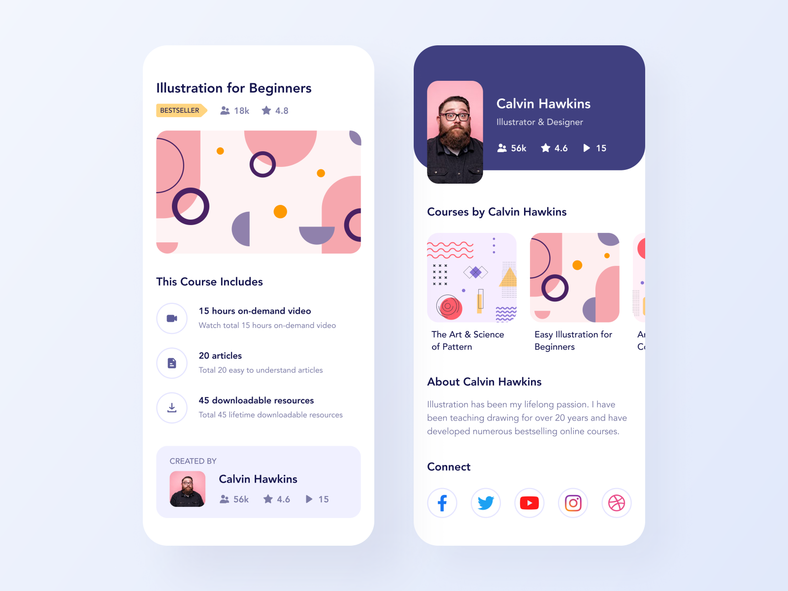 Online Course App by simantOo for Nickelfox on Dribbble