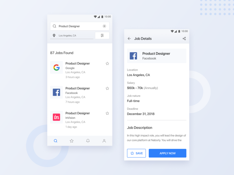 Job List & Job Details Screen - App Design by simantOo on ...