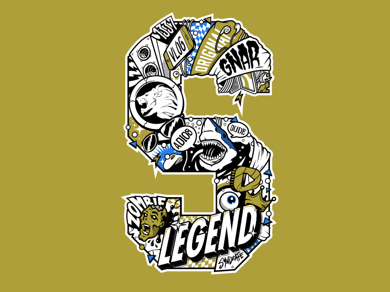 The Big S tee graphic screen print vector illustration