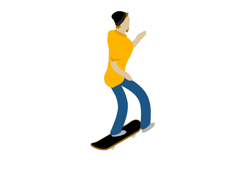 Isometric Skater 2d after effects animation duik illustrator isometric motion graphics skate cycle skater walk cycle