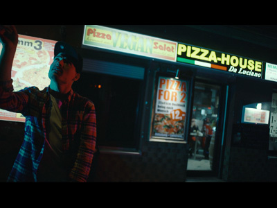 They Know hip hop music neon night pizza rap trap