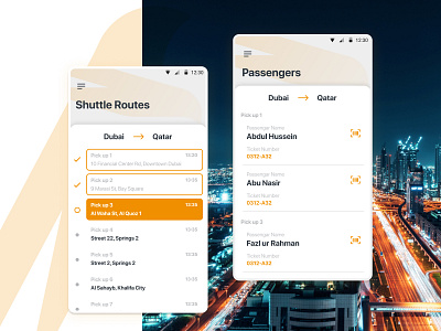 Shuttle Service Drivers app driver figma interface list mobile table uidesign