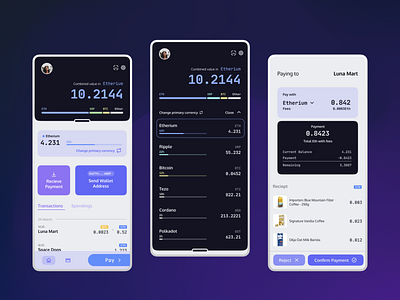 Crypto Wallet app crypto figma list mobile transaction wallet