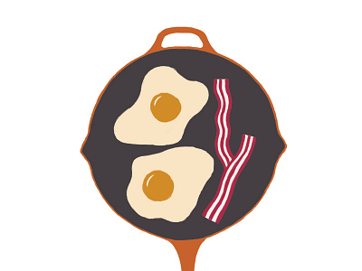 Eggs & Bacon bacon breakfast eggs food illustration pan photoshop