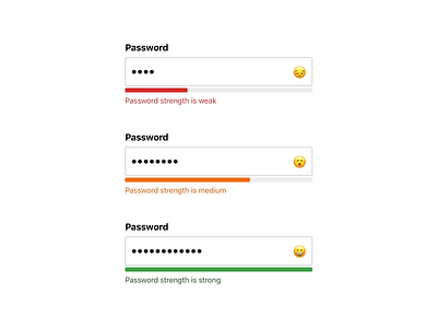 Password strength (free download) emoji form input medium micro interaction microinteraction password security strong textfield weak