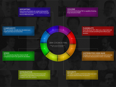 CDP- IBM Cognos TM1 brochure 2 panel folded a4 leaflet 4 column grid brochure color scheme designer 3 full colour print