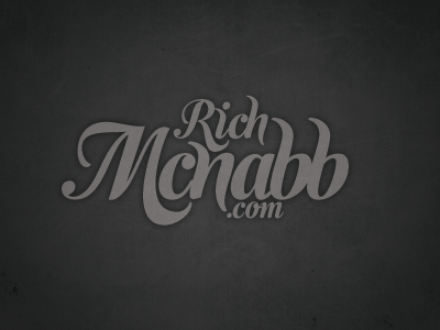 Rich McNabb Logo black charcoal concrete dark grey grunge logo logotype richmcnabb.com semilla font texture type typography