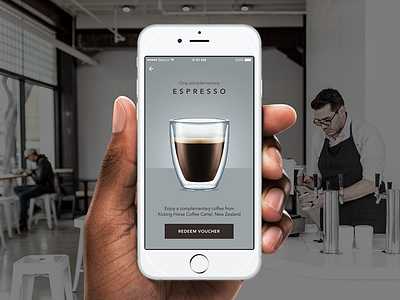 Coffee rewards app 097 barista cafe coffee espresso loyalty minimal redeem rewards ui voucher