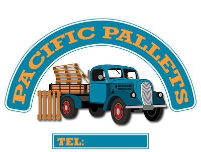 wooden pallet company in the pacific branding design icon illustration logo vector
