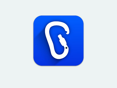 Climbing iOS app icon app icon branding carabiner climb climbing design hiking icon ios app logo macos simple ui ux vector