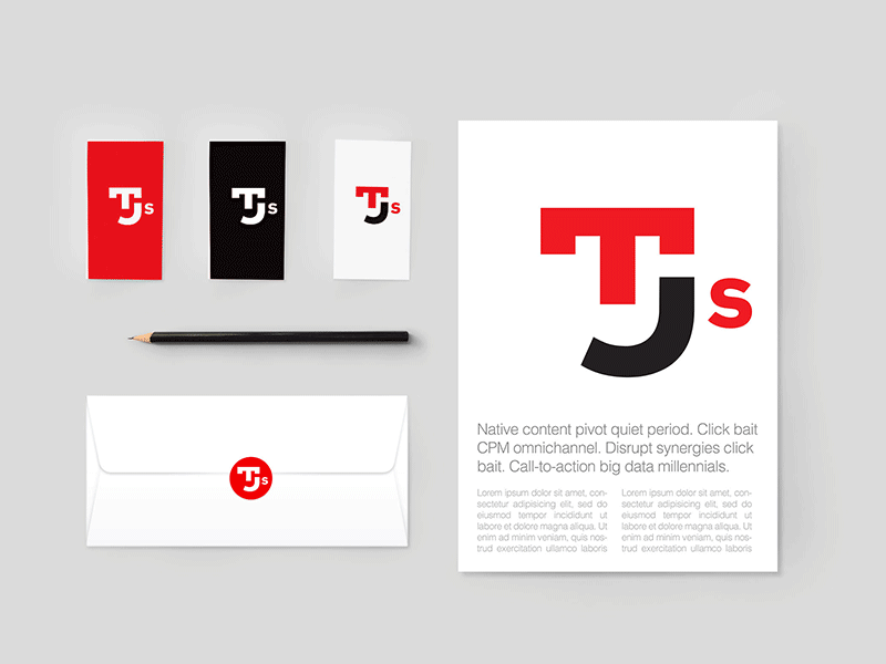 TJs Logo branding design graphic lettering logo tjs type