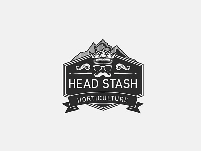 Head Stash Logo crown design graphic logo pot