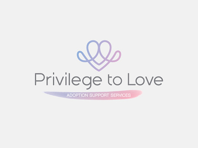 Privilege To Love adoption blue design family heart icon logo minimal pink services simple