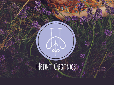 Heart Organics Logo design flower h heart icon logo monogram organic simple