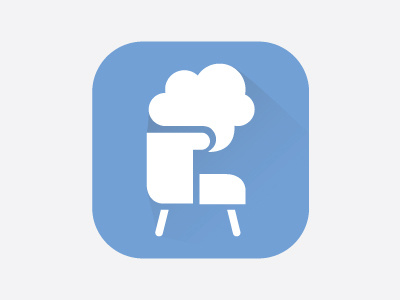 Mind Central app brain chair cloud communication design icon logo mind modern psychotherapy simple