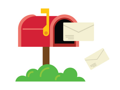 Mail art box cartoon fun illustration letter letters mail mailbox red
