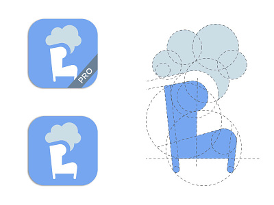 Mind Central Creation app application brain chair cloud construction design icon layout logo psychotherapy sketch