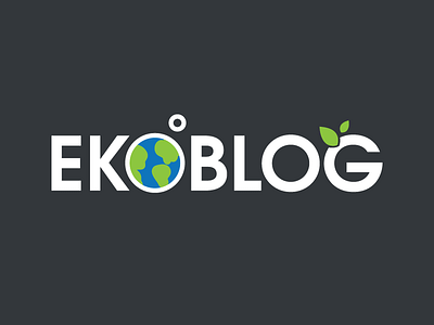 Ekoblog blog design earth eco ecology eko leafs logo moon nature planet save